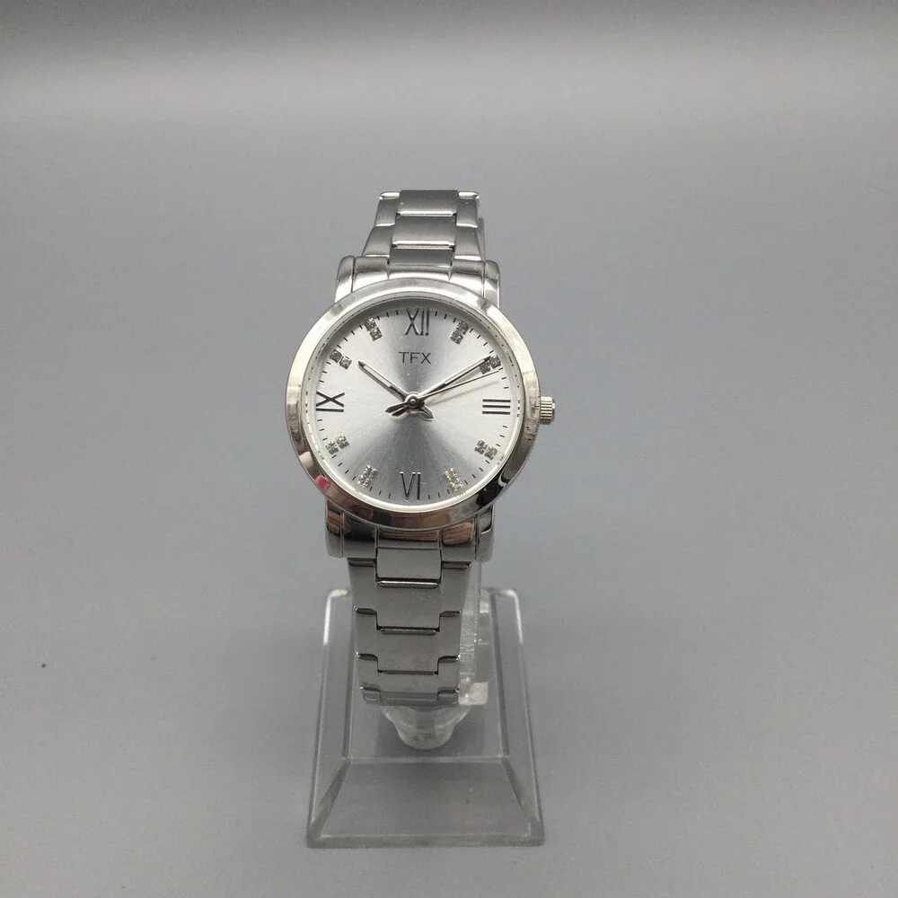 TFX Bulova Womens Watch 31mm Silver Dial Crystal 36T117 New Battery 7.75